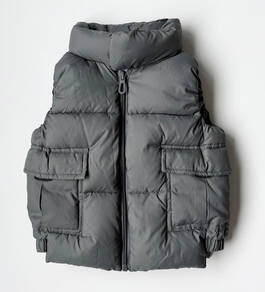Zara Grey Puffer Vest (12-18 Months)