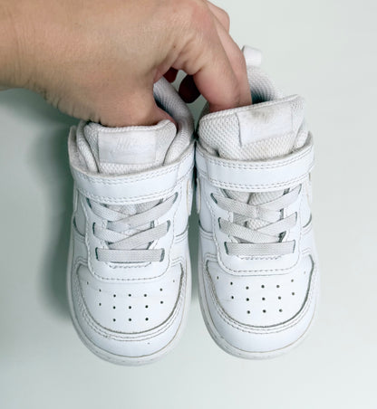 Nike Court Borough Low Recraft All White Stretch Lace & Velcro Sneakers (7)