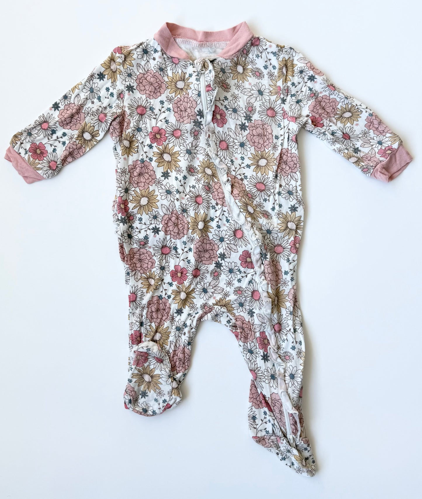 Milkberry Pink Antique Floral Sleeper (3-6 Months)
