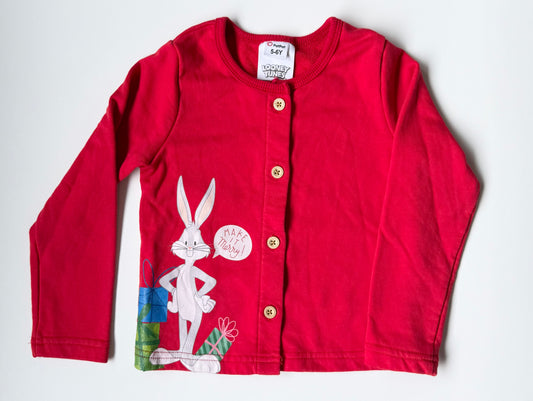 PatPat x Looney Tunes Red Bugs Bunny Christmas Cardigan (5-6 Years)