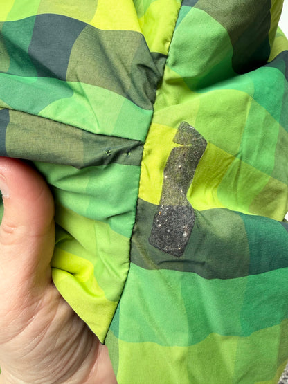 The North Face Perrito Grey & Green Plaid Reversible Jacket (3T)