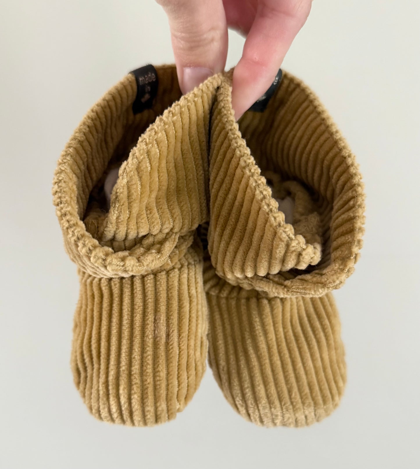 Mini Mioche Light Brown Corduroy Booties (1)