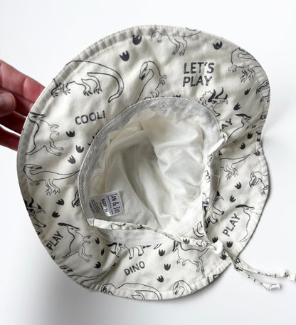 Jan & Jul Off White Dinosaurs Sun Hat (6-24 Months)