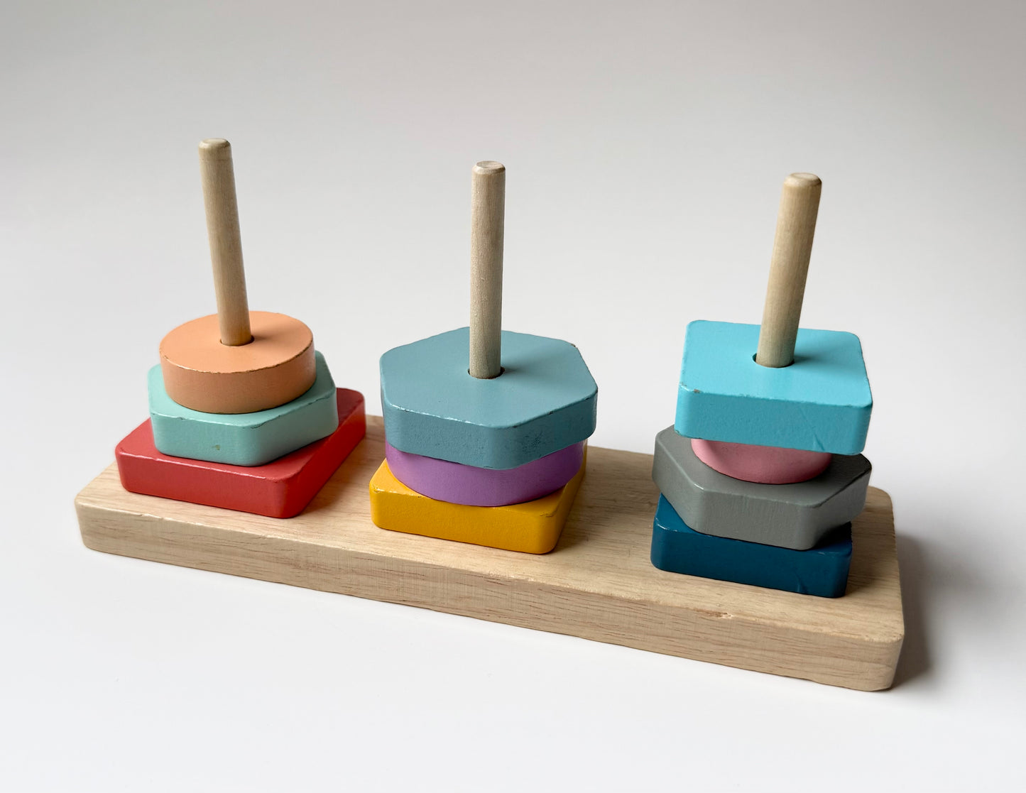 Wooden Colourful Shapes Stacker