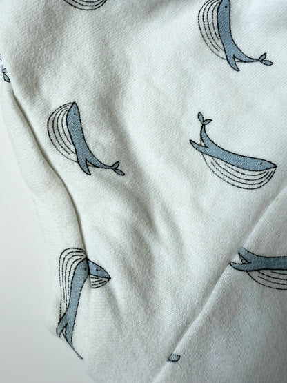 Rise Little Earthlings White Whales Bummie Shorts (12-18 Months)