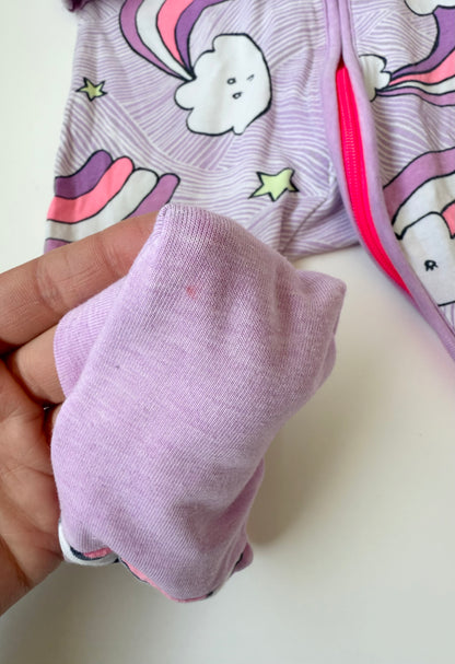 Bonds Wondersuit Purple Cloud & Rainbow Sleeper Romper (3-6 Months)