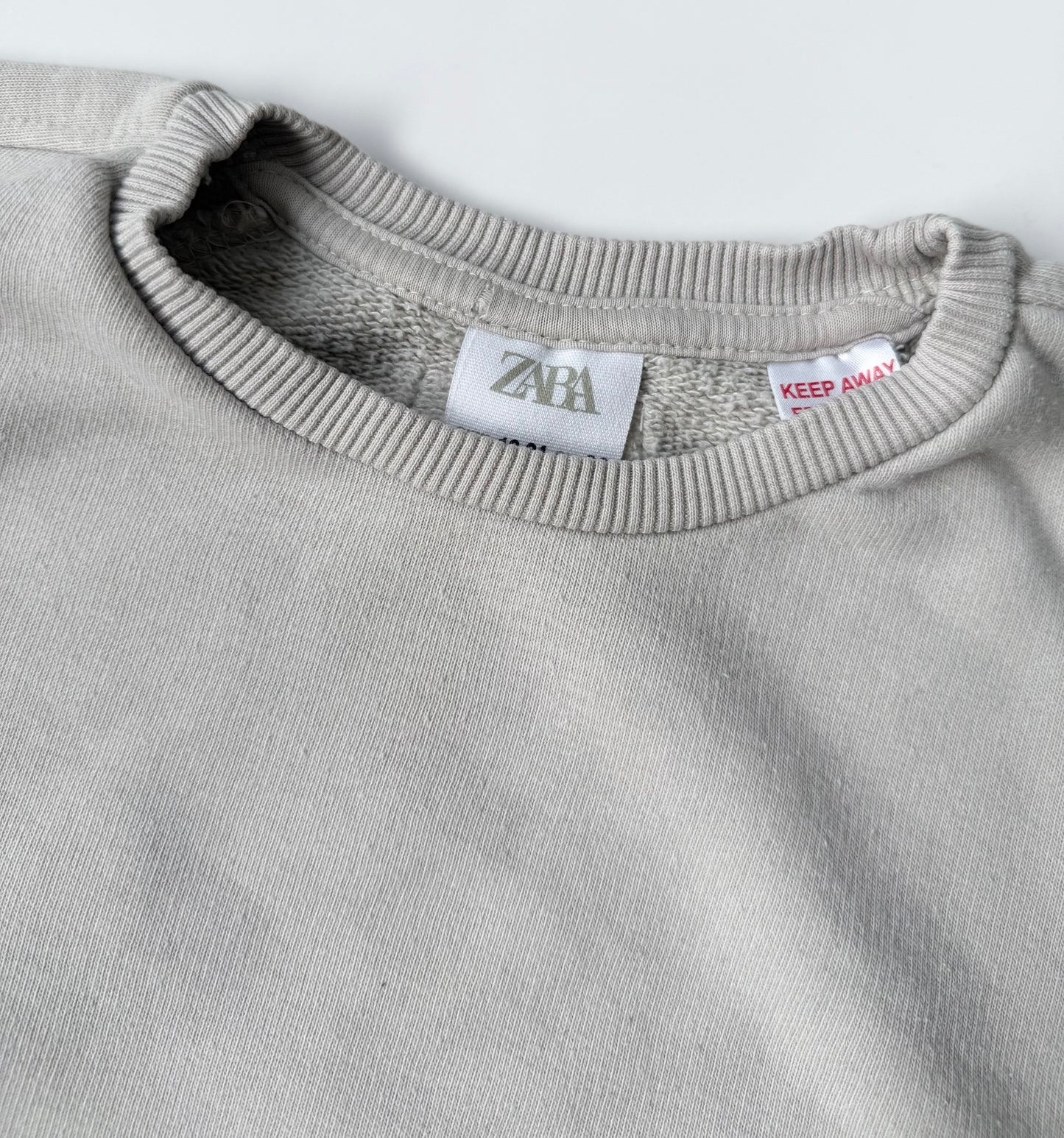 Zara Light Grey “Positive & Happy” Crewneck Sweater (18-24 Months)