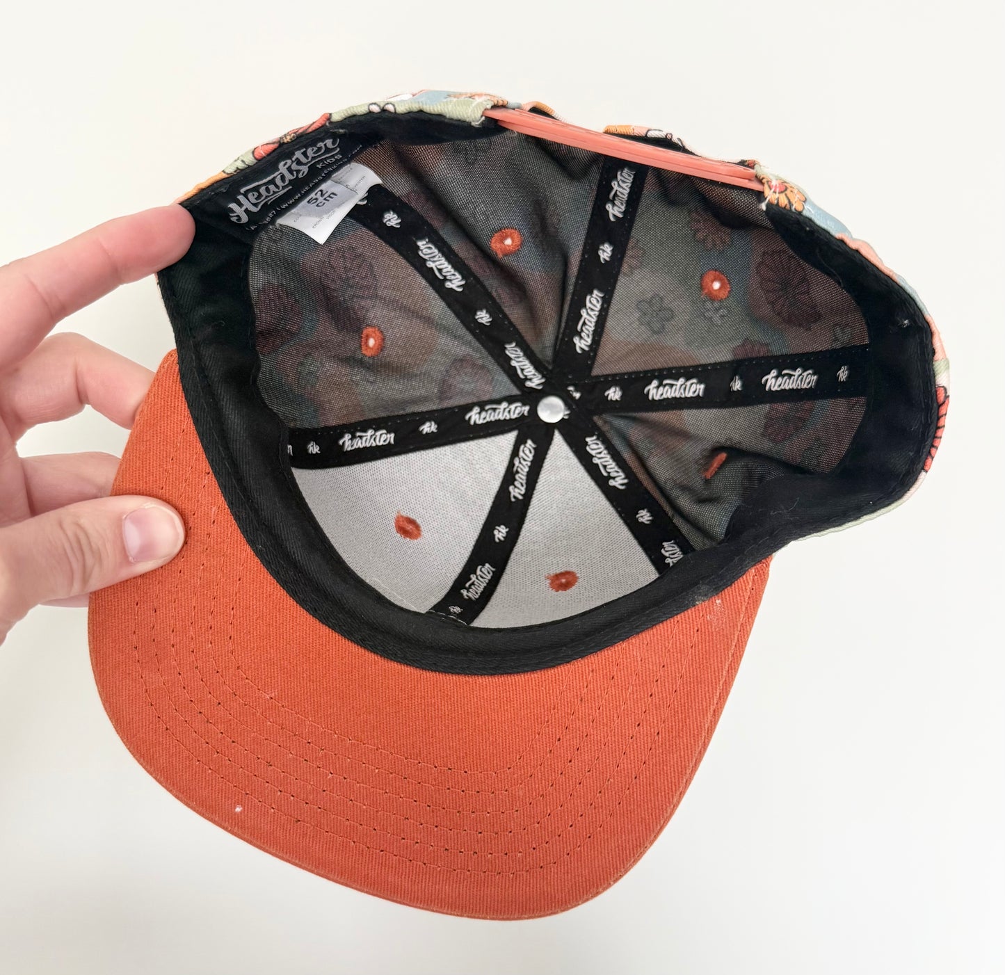 Headster Orange Retro Flowers SnapBack Hat (52CM)