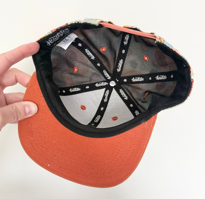 Headster Orange Retro Flowers SnapBack Hat (52CM)