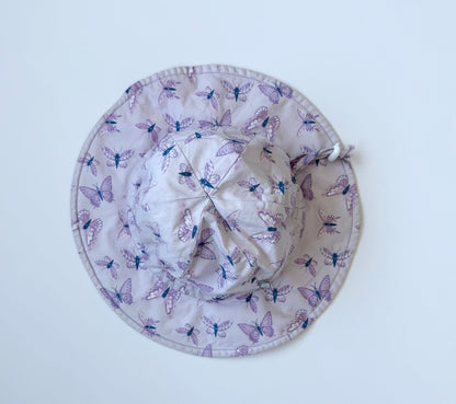 Jan & Jul Purple Butterlfies Sun Hat (6-24 Months - Medium)