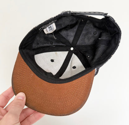 Headster Black Retro Daisies SnapBack Hat (48CM)