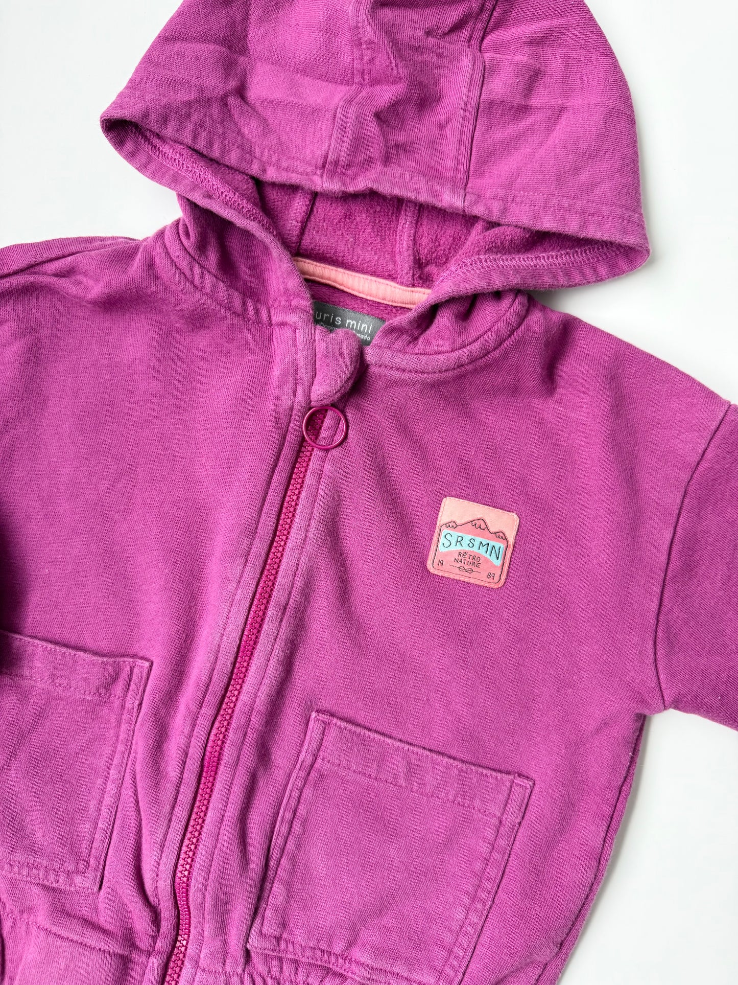 Souris Mini Magenta Retro Nature Zip Up Hoodie (12-18 Months)