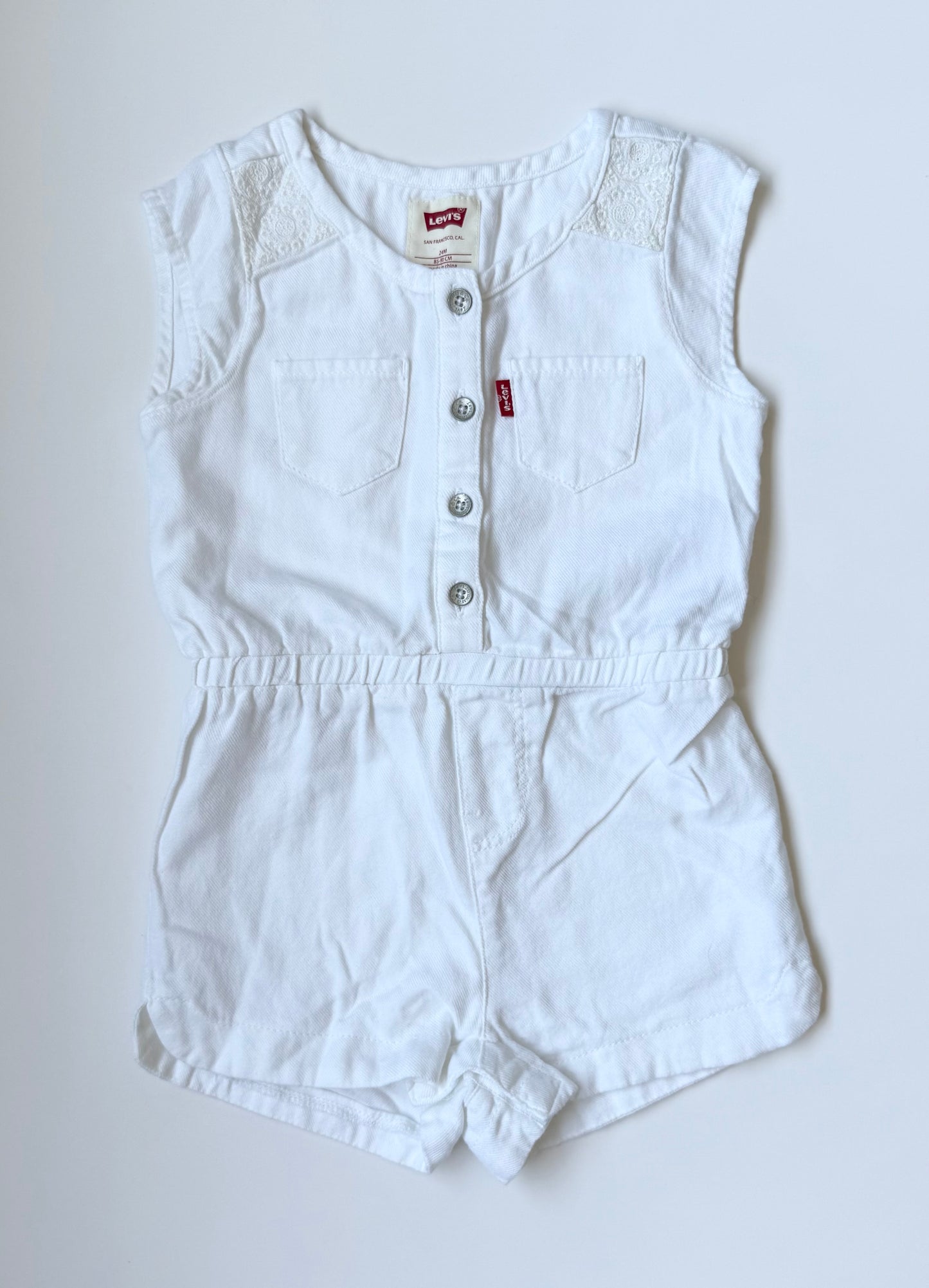 Levi’s White Shorty Romper (24 Months)
