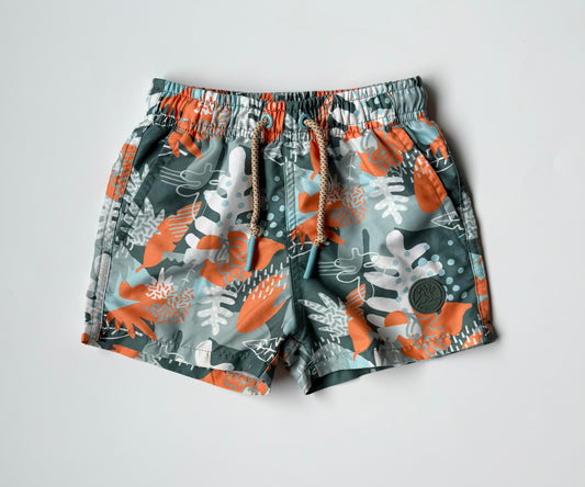 Souris Mini Green Tropical Swim Trunks (3T)