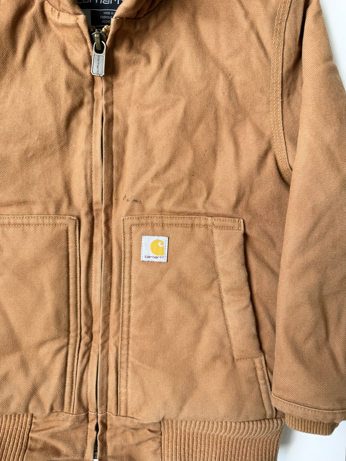 Carhartt Brown Active Flannel Quilt-Lined Cotton Duck Canvas Jacket (4T)