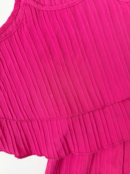 Shein Hot Pink Textured Cropped Tank & Pants Set (7 Years)
