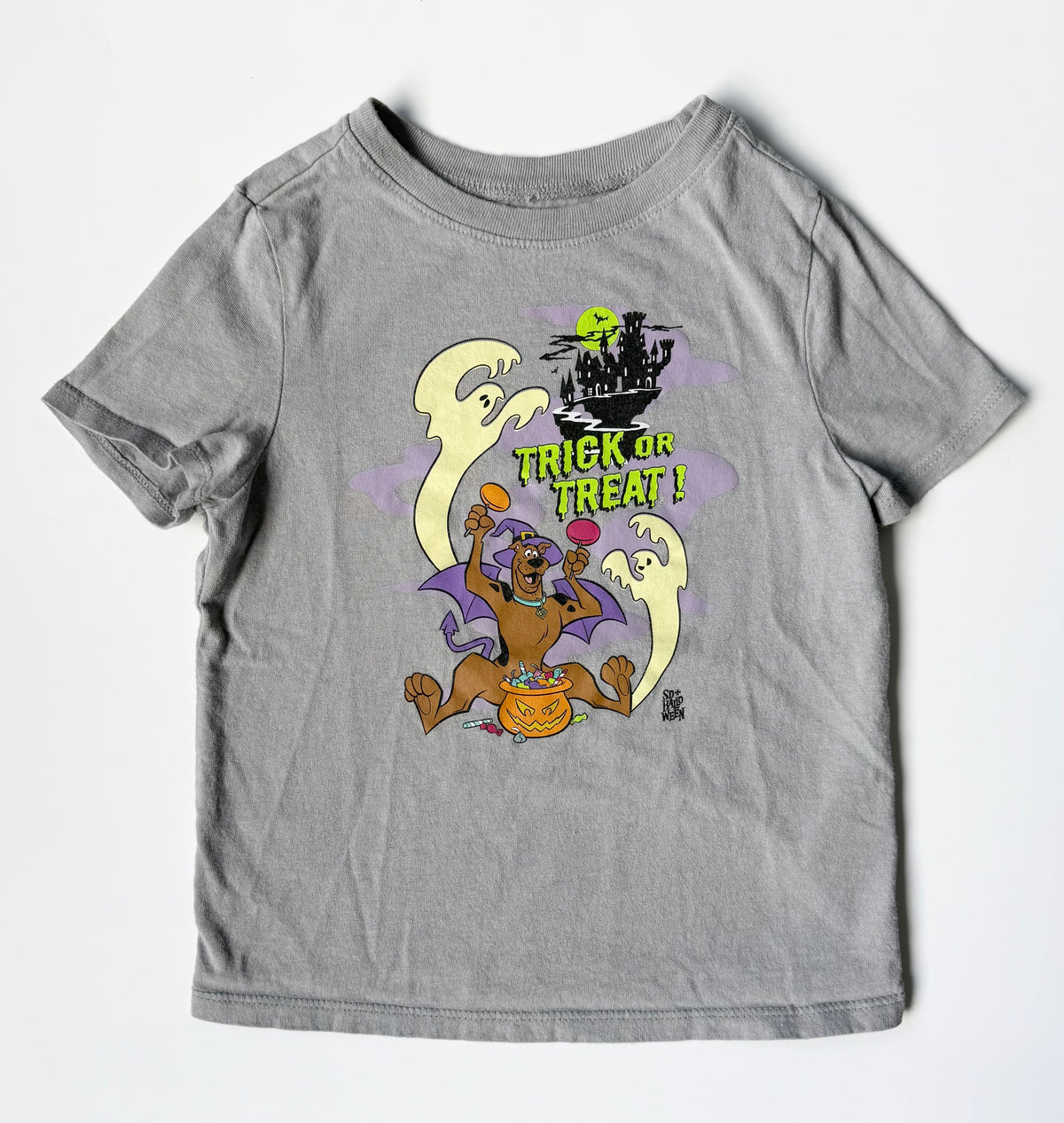 Old Navy x Scooby Doo Grey Halloween “Trick or Treat” T-Shirt (4T)