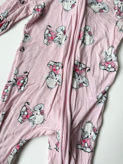 Miozing Pink Baby Elephants Sleeper Romper (3-6 Months)