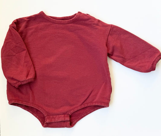 H&M Red Sweater Bubble Romper (12-18 Months)
