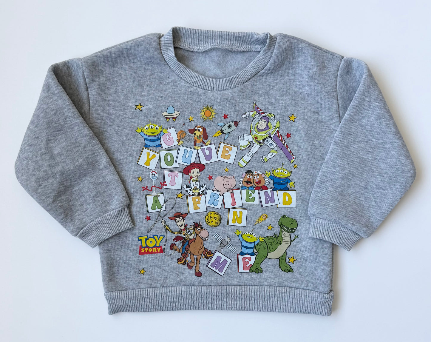 Disney Pixar Toy Story Grey “You’ve Got A Friend In Me” Sweater & Pants Set (2T)