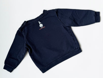 Zara Navy “Quack & Duck” Duck Crewneck Sweater (12-18 Months)