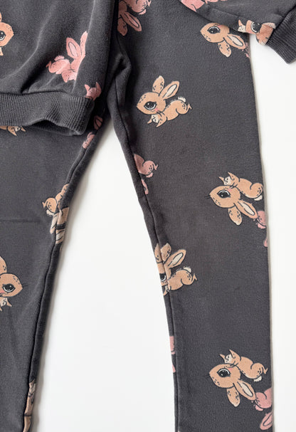 H&M Dark Grey Bunnies Sweater & Leggings Set (2-4 Years)