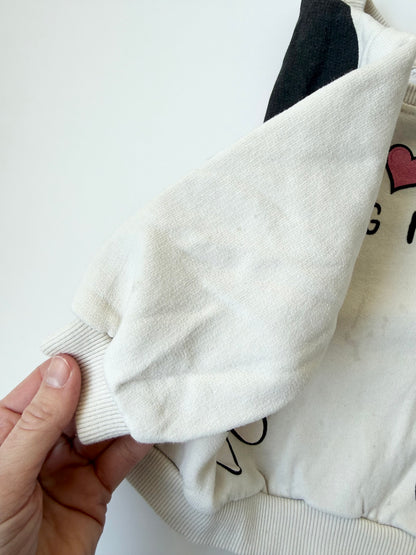 Zara x Disney White “Hug Me” Crewneck Sweater (18-24 Months)