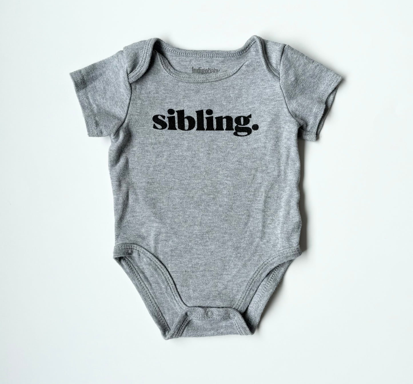 Indigo Baby Grey “Siblings” Bodysuit (3-6 Months)
