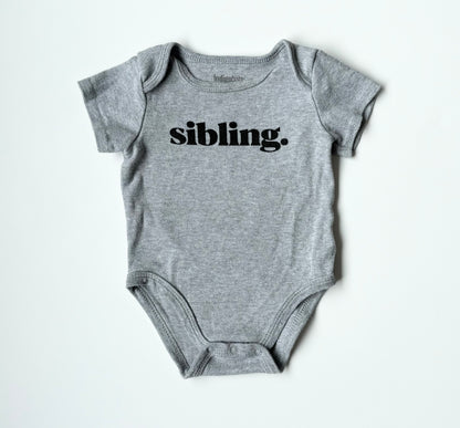 Indigo Baby Grey “Siblings” Bodysuit (3-6 Months)