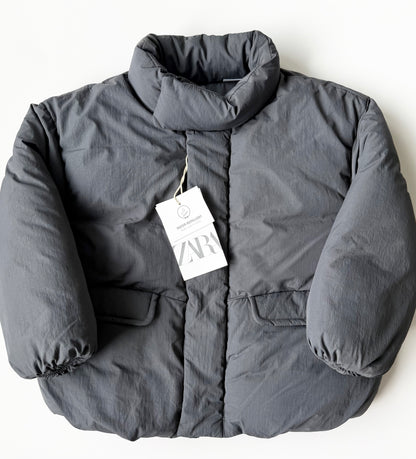 Zara Dark Grey Puffer Jacket - New (4 Years)
