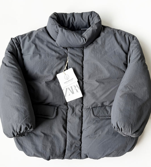 Zara Dark Grey Puffer Jacket - New (4 Years)