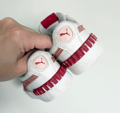 Puma White & Red Tie Dye Stretch Lace Sneakers (9)