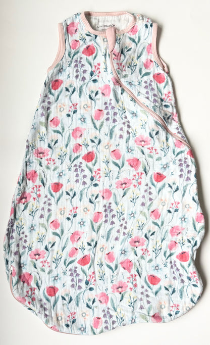 Loulou Lollipop Light Blue Floral Muslin Sleep Sack (12-24 Months)