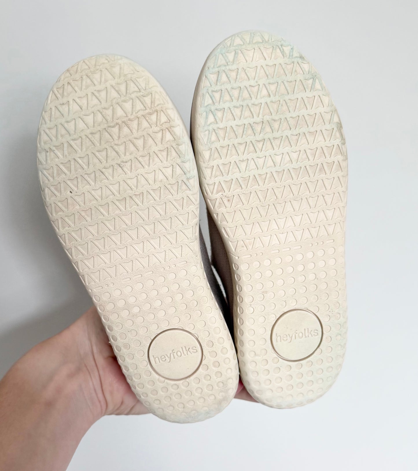Heyfolks Light Beige Knit Slip On Sneakers (C12)