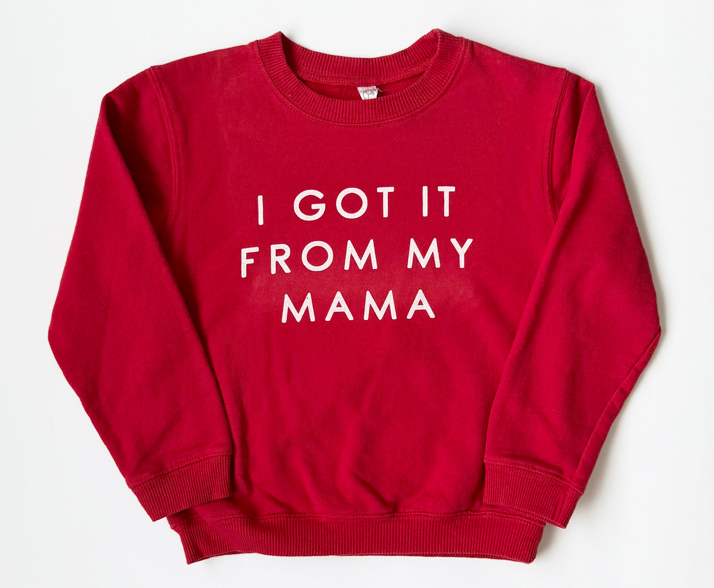 Red “I Got It From My Mama” Crewneck Sweater (5/6 Years)