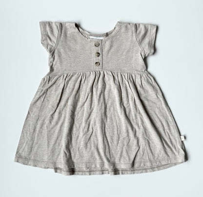 Jax & Lennon Light Beige Short Sleeve Peplum Top (0-6 Months)