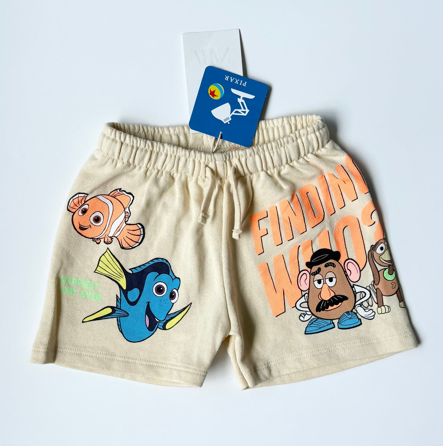 Zara x Disney Pixar Toy Story & Finding Nemo Light Yellow Shorts - New (2 Years)