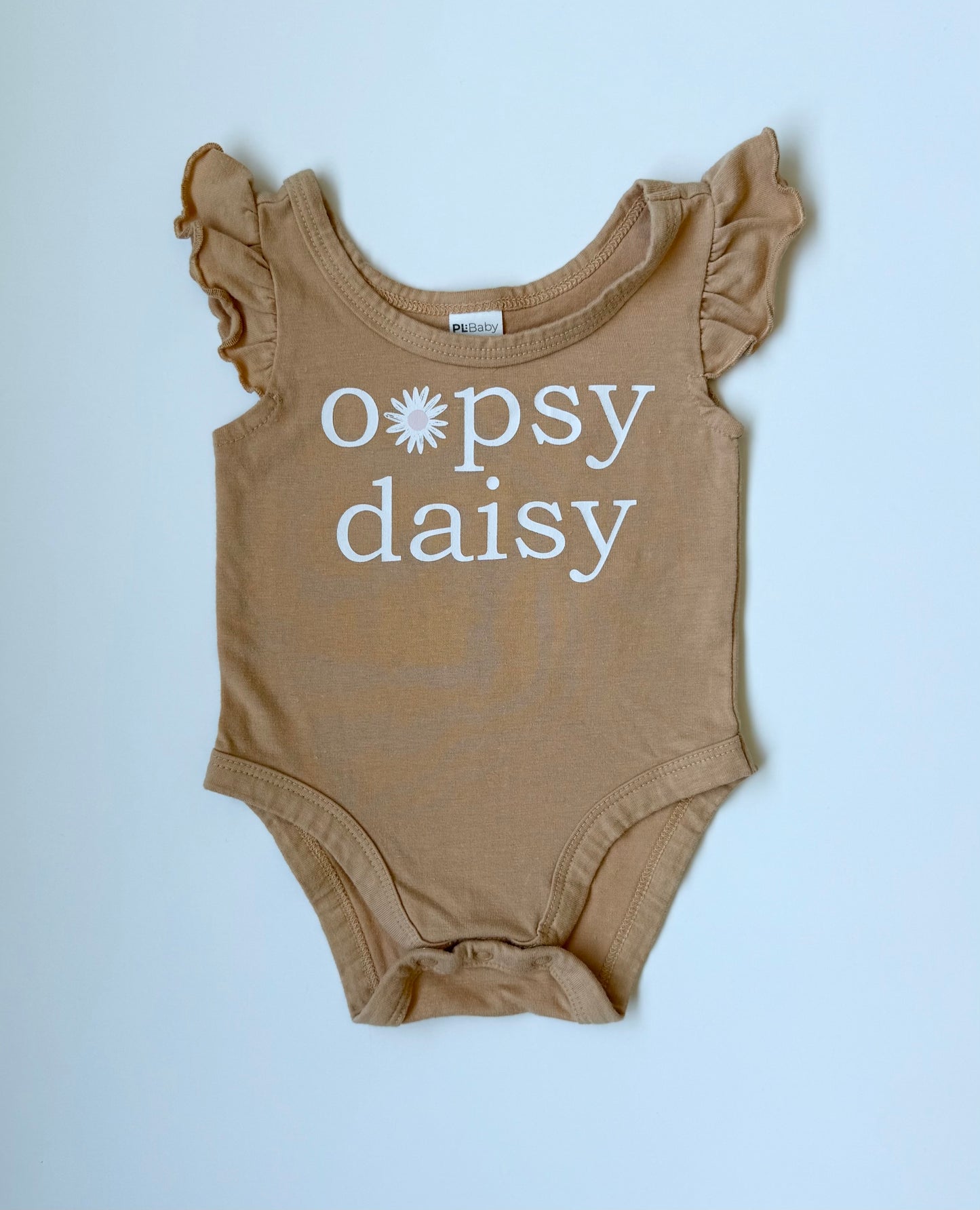PL Baby Light Orange “Oopsy Daisy” Short Sleeve Bodysuit (3 Months)