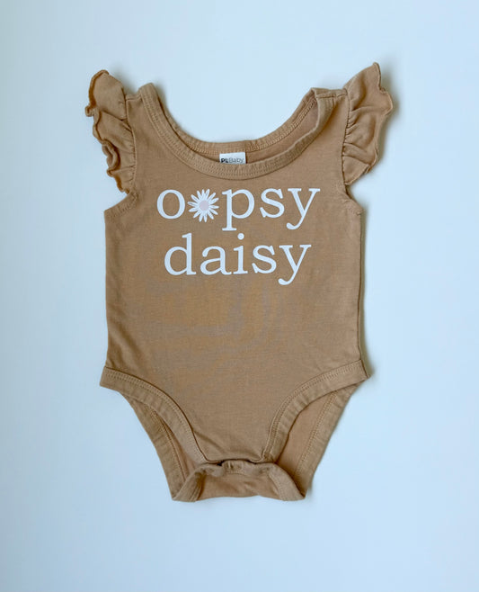 PL Baby Light Orange “Oopsy Daisy” Short Sleeve Bodysuit (3 Months)
