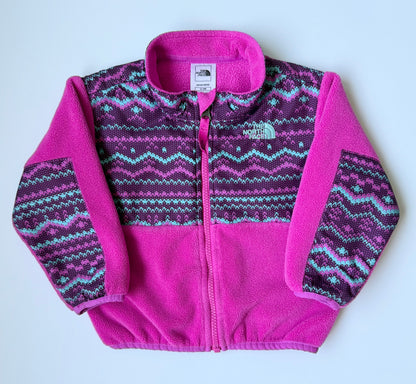 The North Face Denali Pink & Purple Patterned Fleece Zip Up (12-18 Months)