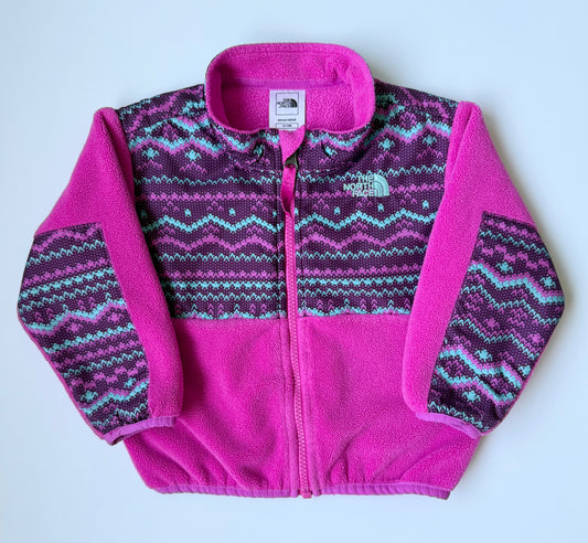 The North Face Denali Pink & Purple Patterned Fleece Zip Up (12-18 Months)