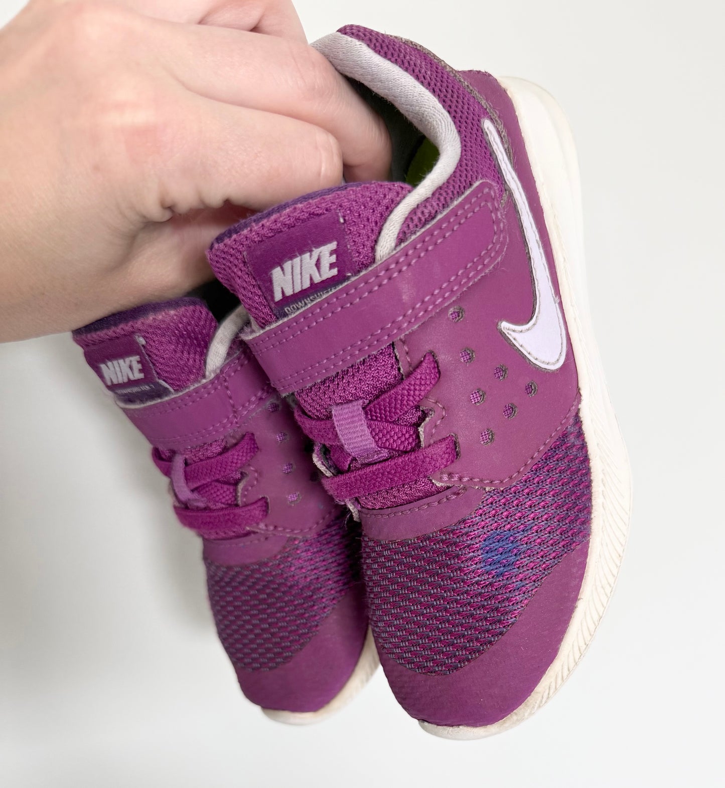 Nike Downshifter 7 Dark Purple Mesh Stretch Lace & Velcro Sneakers (10)