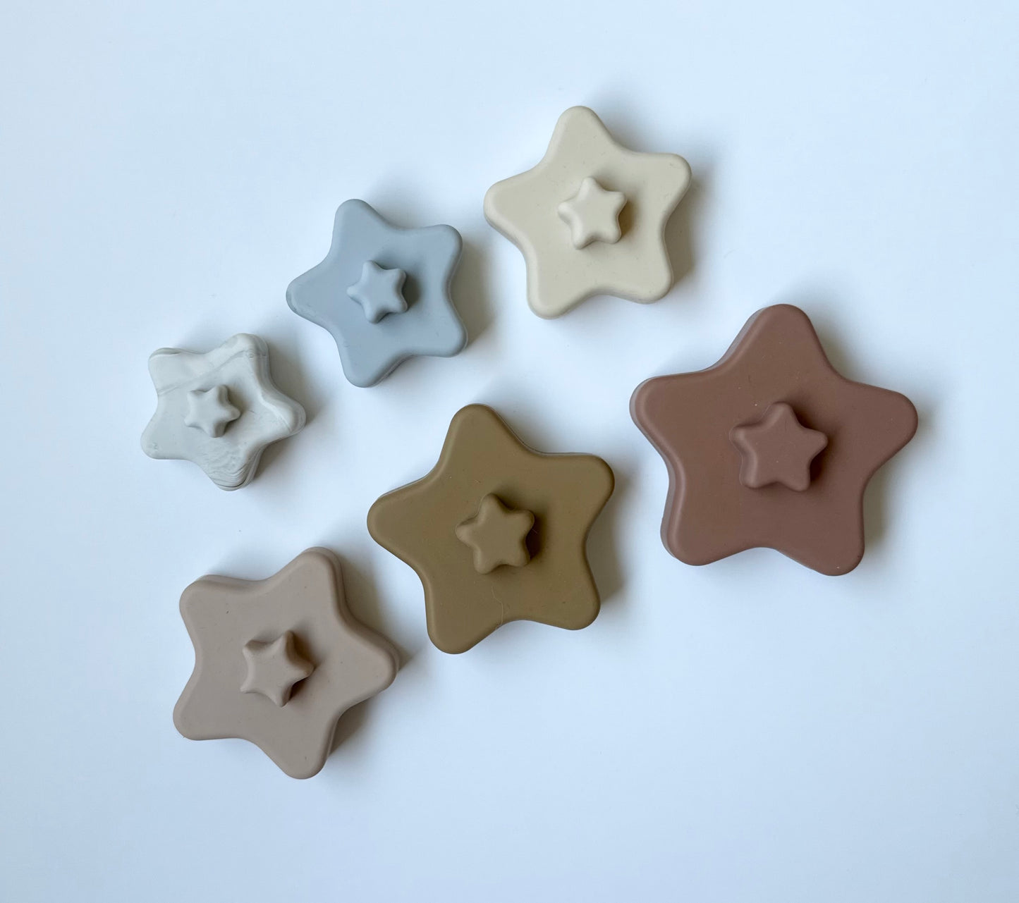 Silicon Beige Stars Stacking Tower