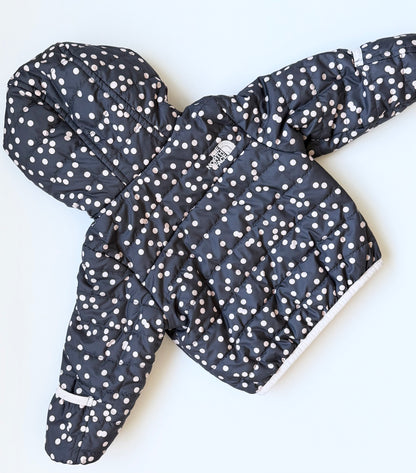 The North Face Perrito Black & Pink Polkadot Reversible Hooded Jacket (6-12 Months)