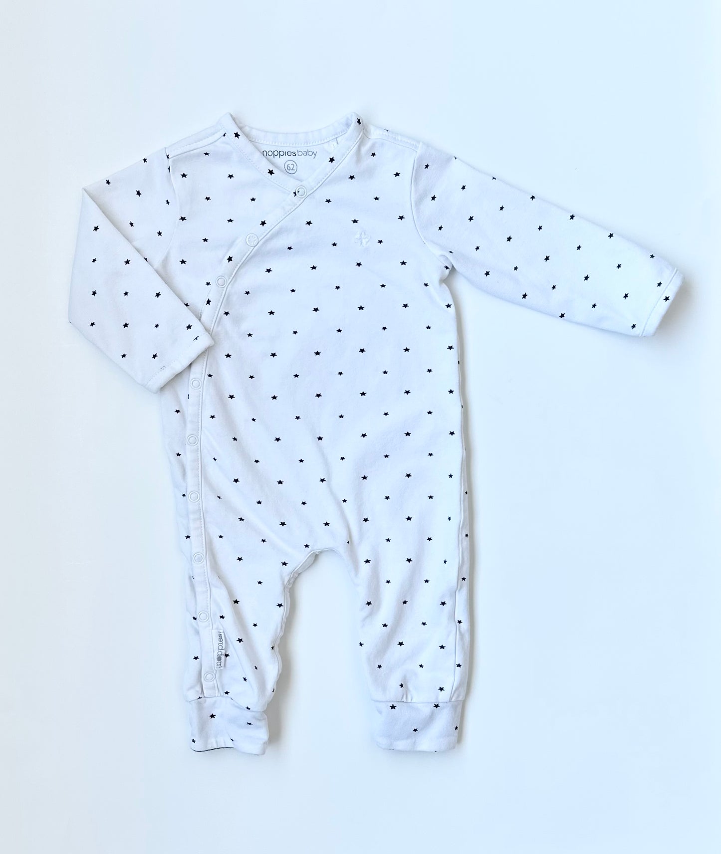 Noppies Baby White & Black Stars Playsuit (2-4 Months)