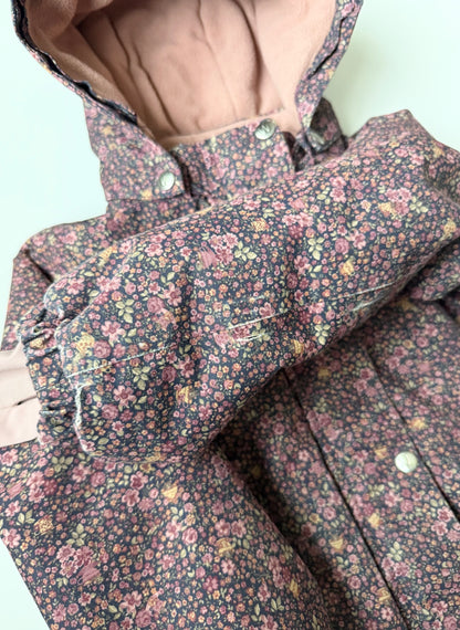 Wheat Deep Blue Flowers Mathilde Tech Jacket & Navy Ski Pants Sal Two Piece Set (4 Years)