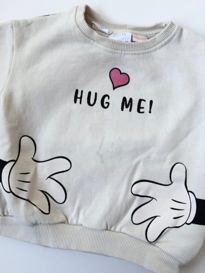 Zara x Disney White “Hug Me” Crewneck Sweater (18-24 Months)