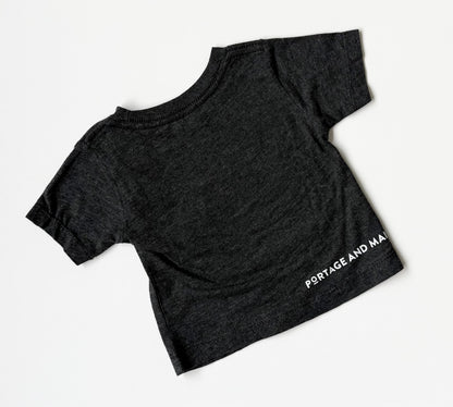 Portage & Main Black “Raised At The Rink” T-Shirt (0-6 Months)
