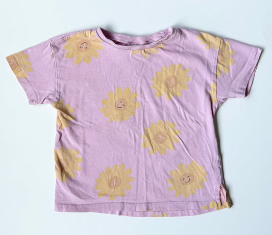Zara Pink & Yellow Sun Flowers T-Shirt (2-3 Years)