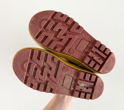 Coco Village Fauve Dark Red & Yellow Rubber Boots (10)